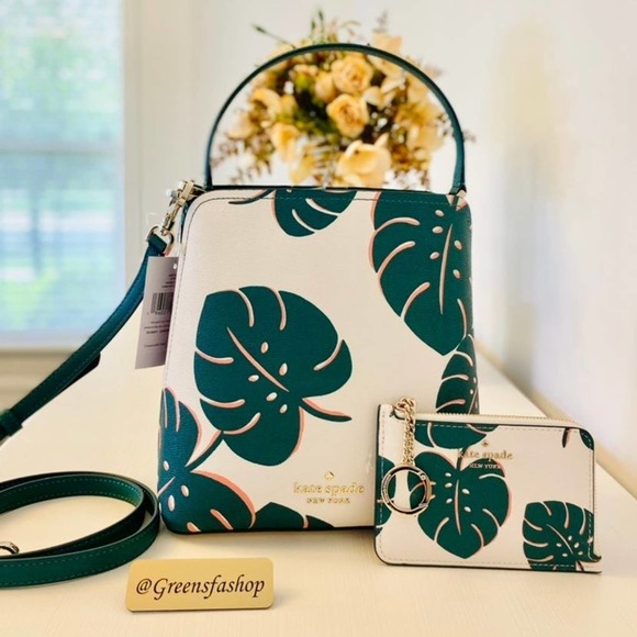 kate spade Handbags - Kate Spade Purse & wallet Monstera Leaves Small Bucket Bag new